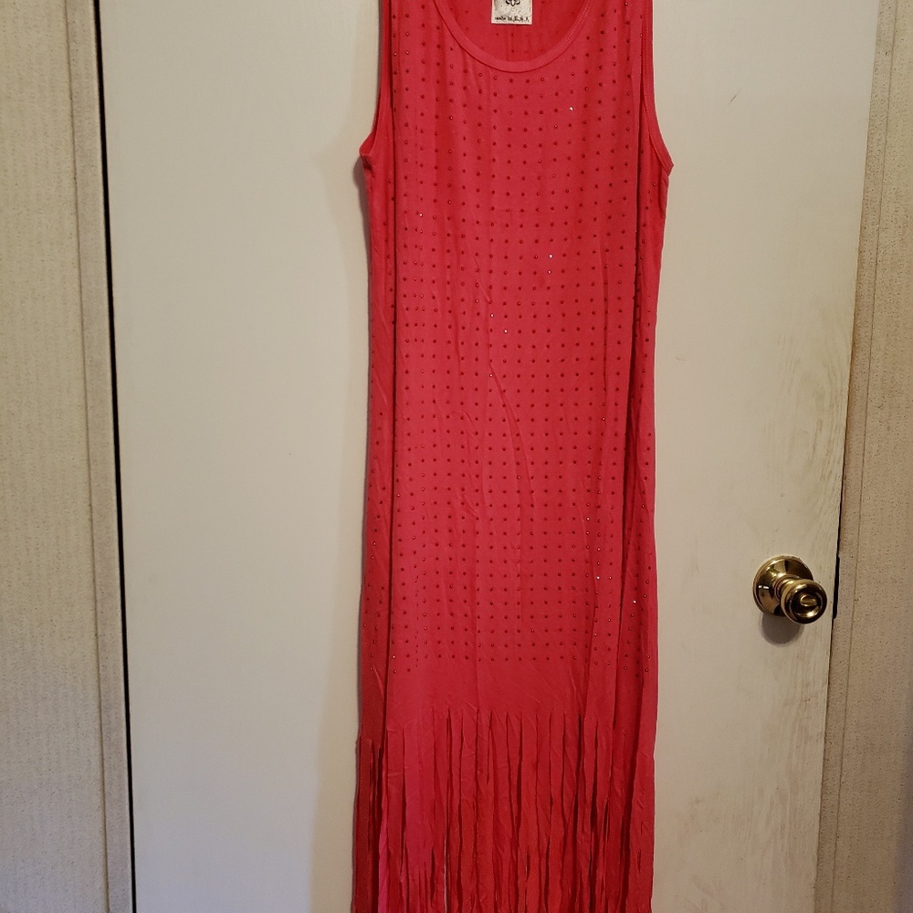 Vocal Pink Fringe and Jewel Dress